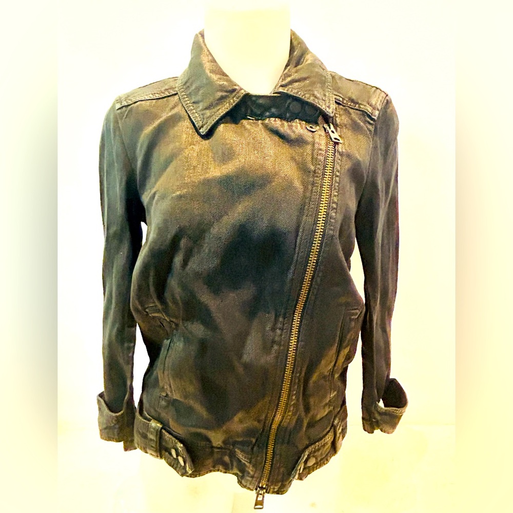 New with tags coated All Saints black jacket. Size 4 USA. So cool.